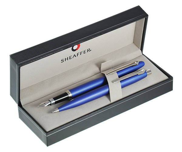 9401 Zestaw (pióro wieczne i długopis) Sheaffer VFM, niebieski, wykończenia niklowane