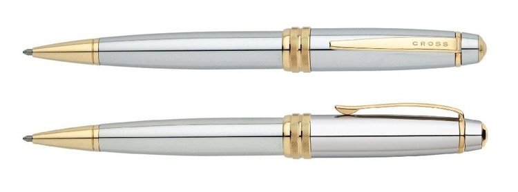Długopis Cross Bailey chromowany, elementy pokryte 23k złotem