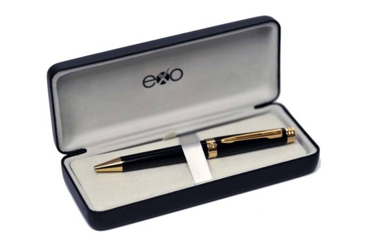 Długopis EXO Sagitta, czarny, wykończenia złote